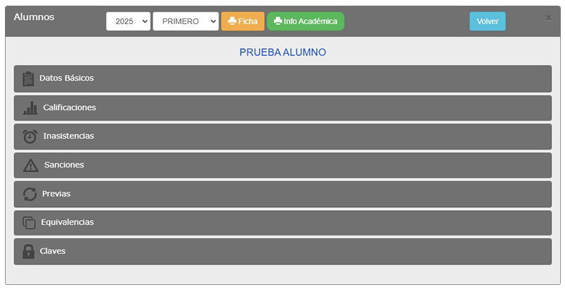 Módulo administración de datos